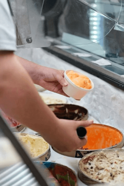 Ashby's Sterling Ice Cream in bins
